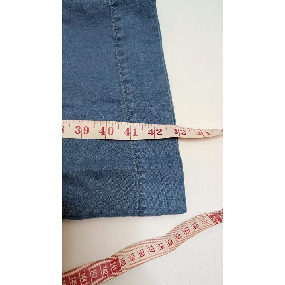 Habitual Kid Girls Denim Jumpsuit‎ Medium Stone Blue Wide Leg Tie Back Size 7-8